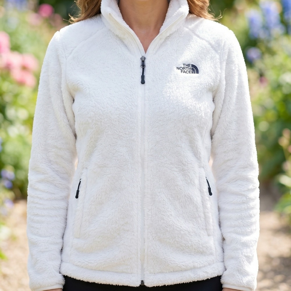 The North Face Osito Womens White Full Zip High Pile Fleece Jacket NF0A3XBD
